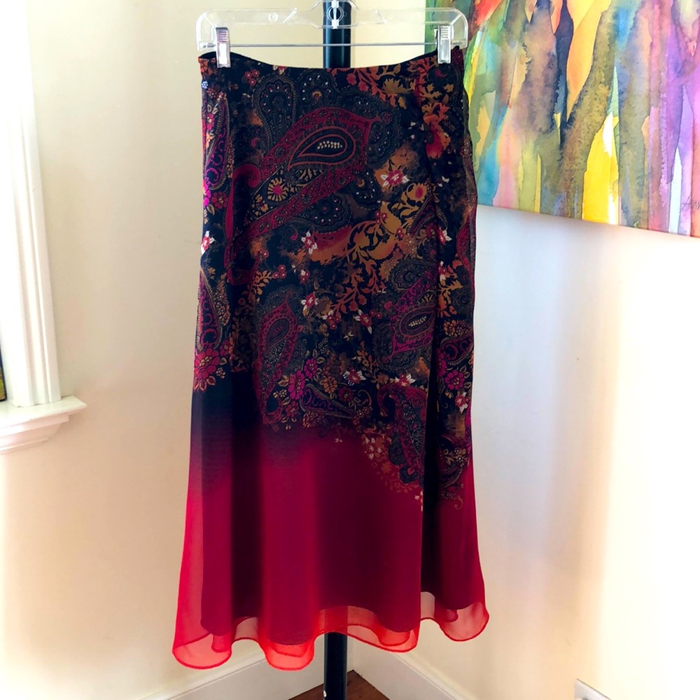 Coldwater Creek Flowy Midi Skirt Size W XS Worn Once